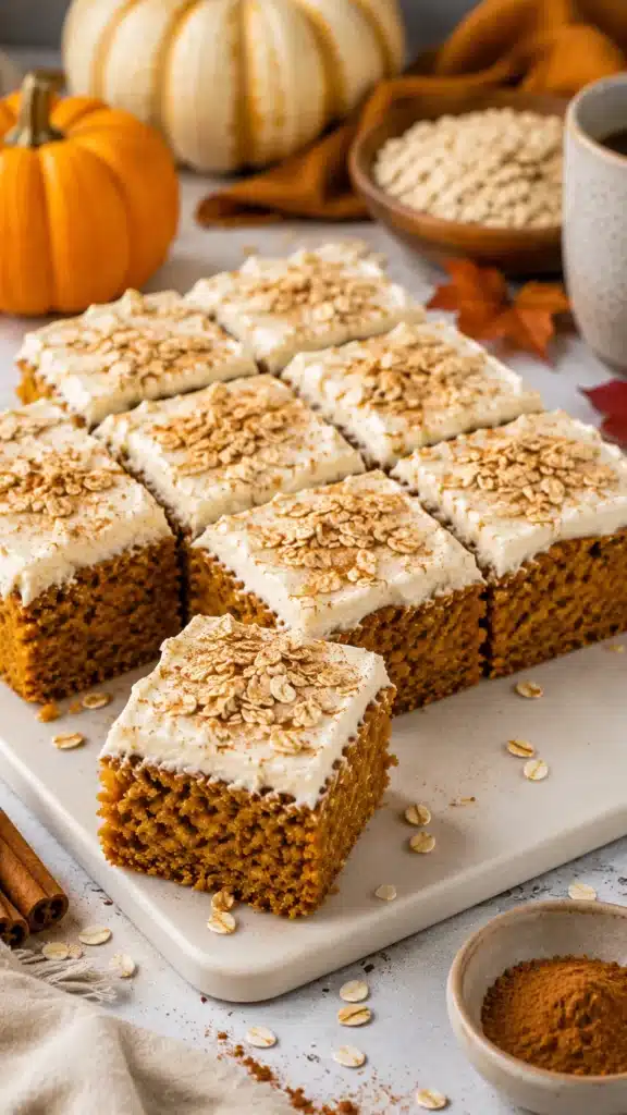 Easy Pumpkin Oatmeal Snack Cake