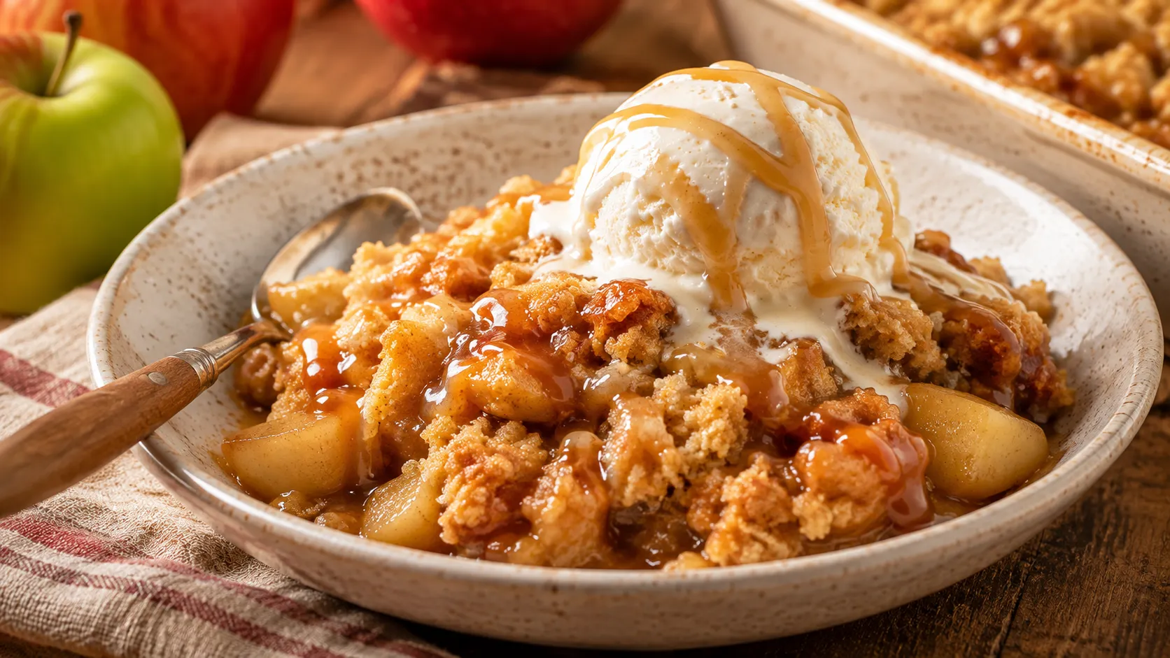 Homemade Caramel Apple Dump Cake