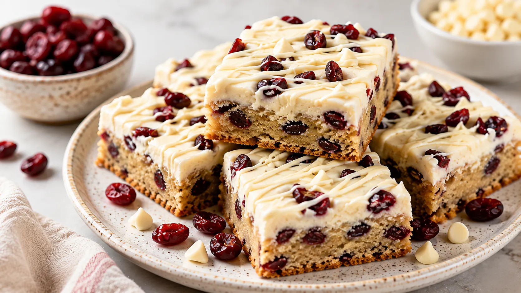 Homemade Cranberry Bliss Bars Recipe