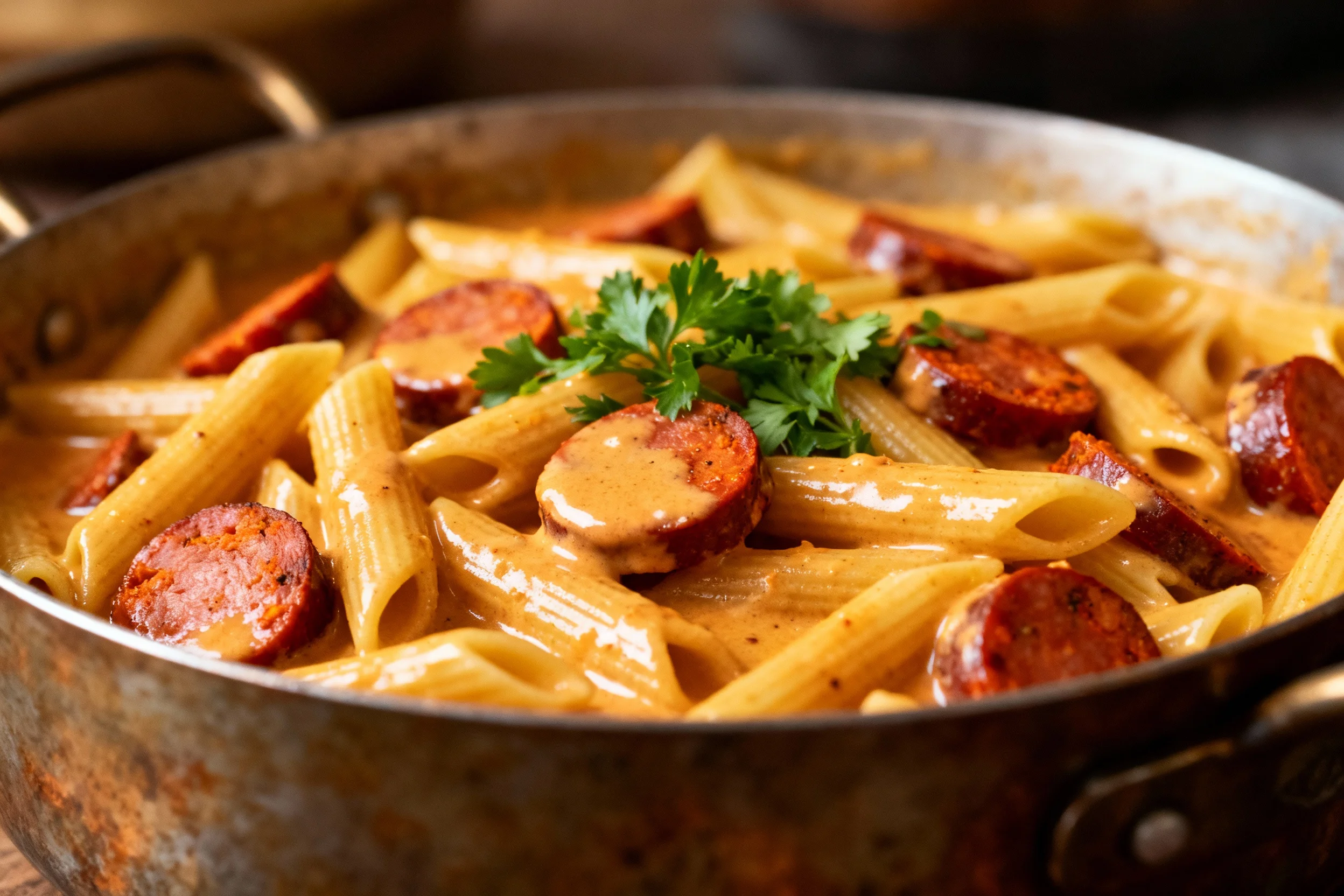 Creamy Cajun Sausage Pasta