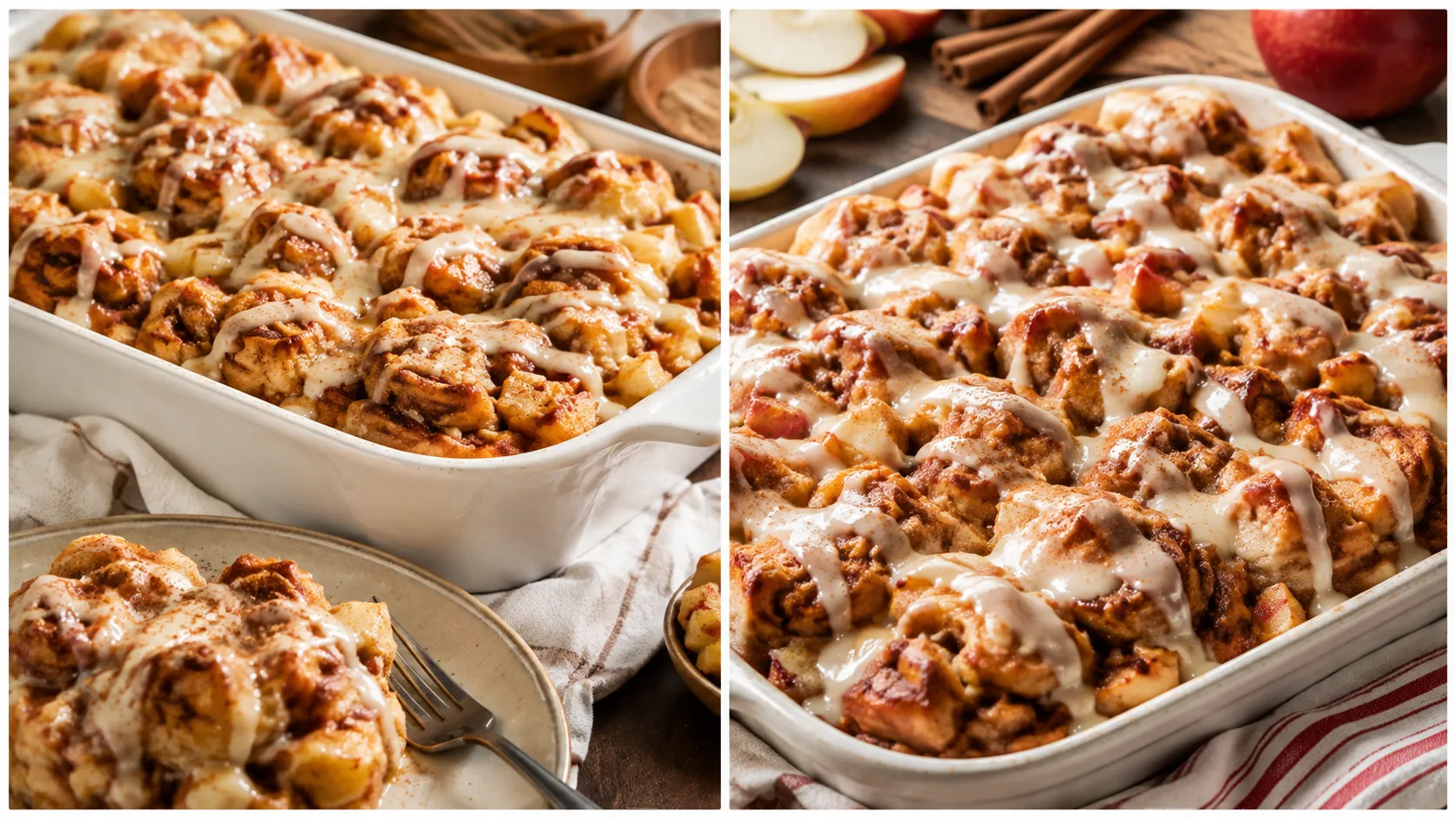 Warm Apple Cinnamon Roll Casserole Recipe
